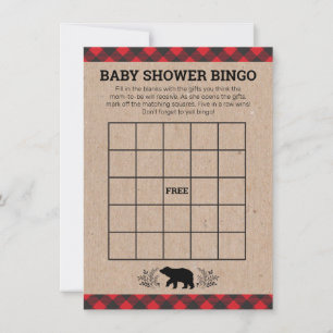 Cartão De Agradecimento Placa de Bingo do Chá de fraldas Lumberjack Bear
