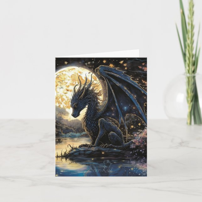 Cartão De Agradecimento Placa de borda lunar (Frente)