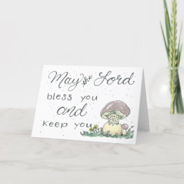 Cartão De Agradecimento Placa de Cogumelo de Aquarela