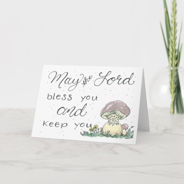 Cartão De Agradecimento Placa de Cogumelo de Aquarela (Frente)