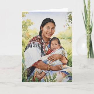 Cartão De Agradecimento Placa de Dia de as mães Americana Nativa