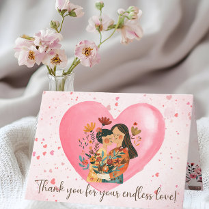 Cartão De Agradecimento Placa de Dia de as mães de Amor Sem Fim