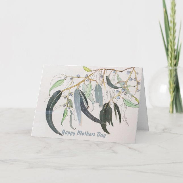 Cartão De Agradecimento Placa de Dia de as mães de Goma Folha (Frente)