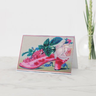 Cartão De Agradecimento Placa de Dia de as mães do Calçado Vintage Ruffles