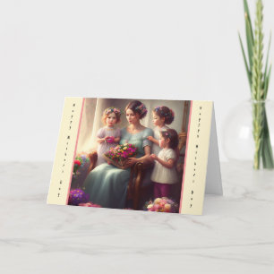Cartão De Agradecimento Placa de dia de as mães para Esposa com Três Filho