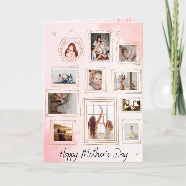 Cartão De Agradecimento Placa de Dia de as mães Rosa Personalizada (Frente)