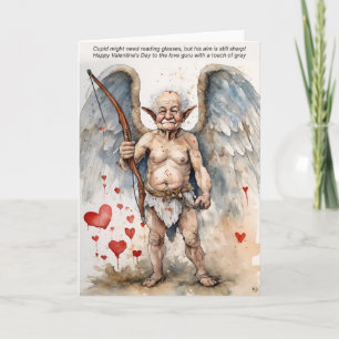 Cartão De Agradecimento Placa de Dia de os namorados Cupid Envelhecida