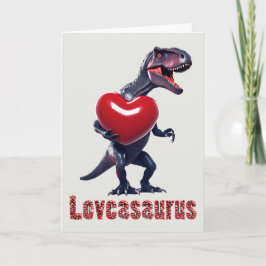 Cartão De Agradecimento Placa de Dia de os namorados Loveasaurus