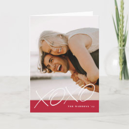 Cartão De Agradecimento Placa de Dia de os namorados XOXO Tinta - Vermelho