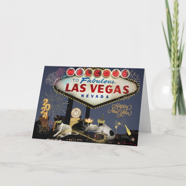 Cartão De Agradecimento Placa de Feliz ano novo 2024 (Frente)