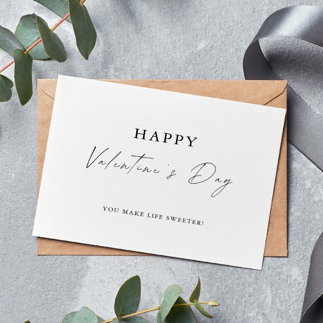 Cartão De Agradecimento Placa de feliz dia de os namorados (Happy Valentine's Day Card)