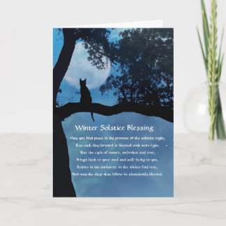 Cartão De Agradecimento Placa de Férias do Gatinho Solstício de Inverno Be