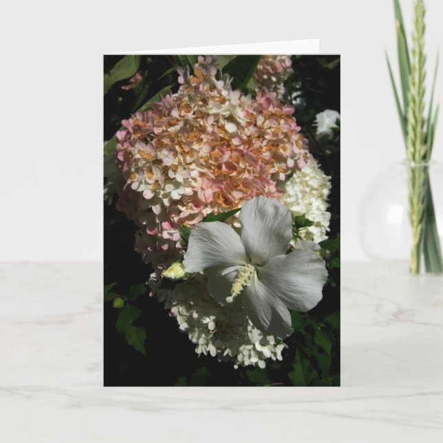 Cartão De Agradecimento Placa de Flores Mistas de vazio-1 (Frente)