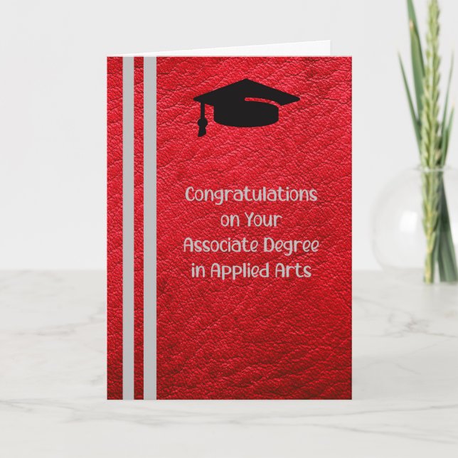 Cartão De Agradecimento Placa de Grau Associado em Artes Aplicadas (Frente)