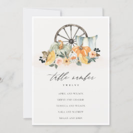 Cartão De Agradecimento Placa de Mesa do Gráfico Sentado Rustic Fall Pumpk