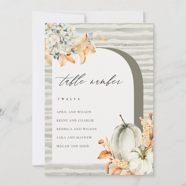 Cartão De Agradecimento Placa de Mesa do Gráfico Sentado Rustic Fall Pumpk (Frente)