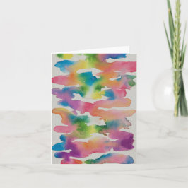 Cartão De Agradecimento Placa de Mudo Rainbow Watercolor