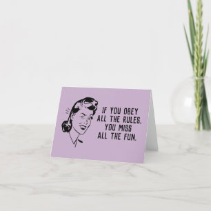 Cartão De Agradecimento Placa de Mulher do Criador de Regras Retroativa