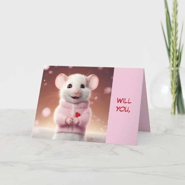 CARTÃO DE AGRADECIMENTO PLACA DE NAMORADOS DE MOUSE PEQUENO (Frente)