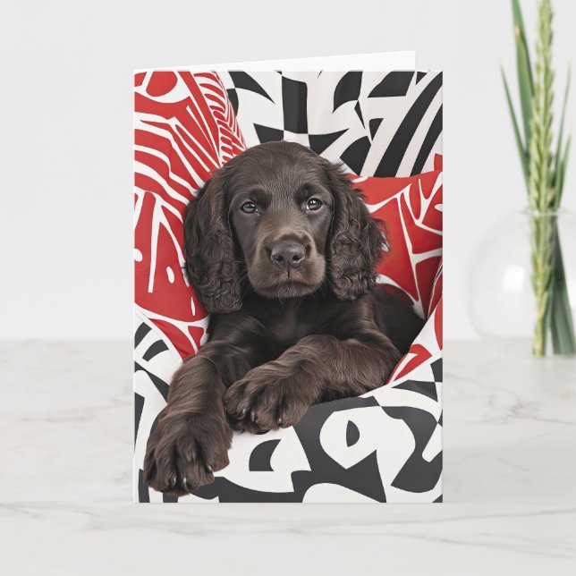 Cartão De Agradecimento Placa de Namorados de Puppy para Espanha irlandesa (Frente)