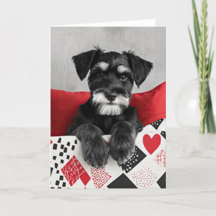 Cartão De Agradecimento Placa de Namorados de puppy Schnauzer