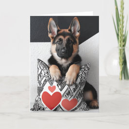 Cartão De Agradecimento Placa de Namorados do german shepherd