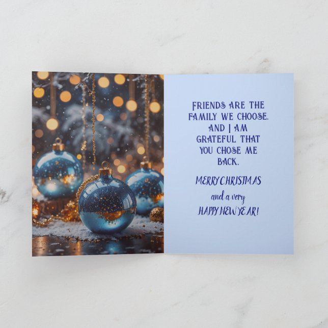 CARTÃO DE AGRADECIMENTO PLACA DE NATAL DE AMIGOS ESCOLHIDOS (Interior)