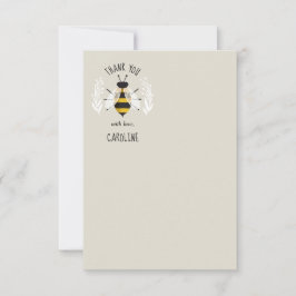 Cartão De Agradecimento Placa de Nota de Abelhas Ilustradas Rustic