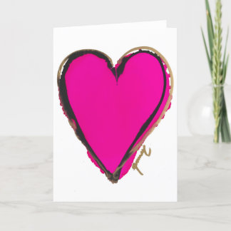 Cartão De Agradecimento Placa de Nota de Amor Coração Cor-de-Rosa