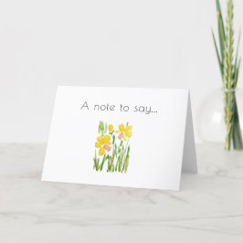 Cartão De Agradecimento Placa de Nota de Aquarela Daffodil