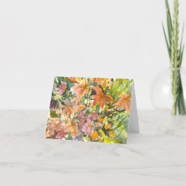 Cartão De Agradecimento Placa de Nota de Aquarela Floral - Vazio