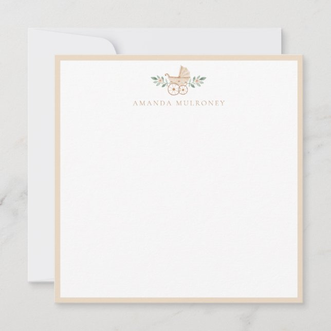 Cartão De Agradecimento Placa de Nota de chá de fraldas Flat (Frente)