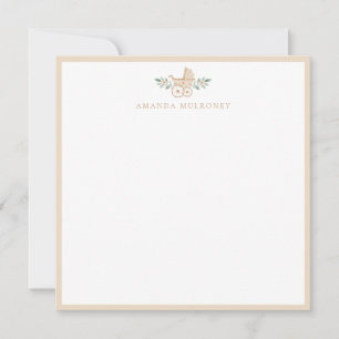 Cartão De Agradecimento Placa de Nota de chá de fraldas Flat