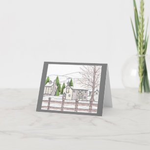 Cartão De Agradecimento Placa de Nota de Cinza de Pedra Fazenda