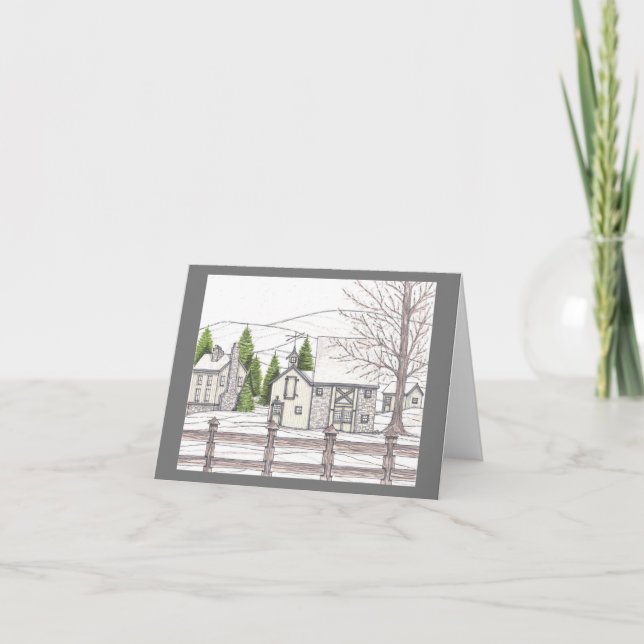 Cartão De Agradecimento Placa de Nota de Cinza de Pedra Fazenda (Frente)