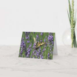 Cartão De Agradecimento Placa de Nota de Lavanda de Iluminação da Borbolet