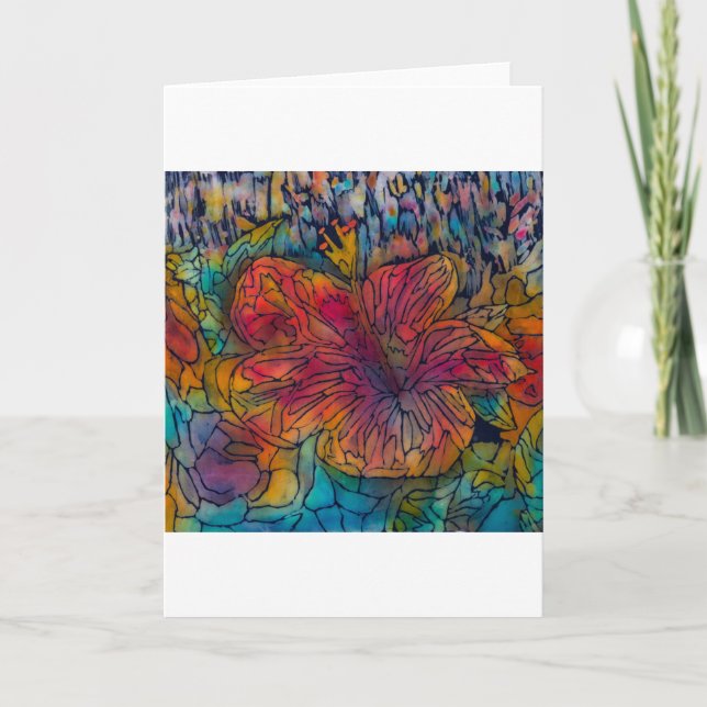 Cartão De Agradecimento Placa de Nota de Vazio Batik (Frente)