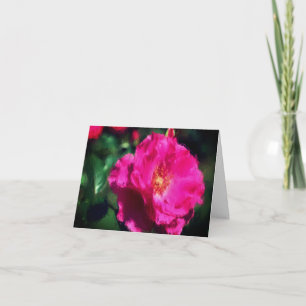 Cartão De Agradecimento Placa de Nota de Vazio de Arte Flor Rosa Rosa Rosa