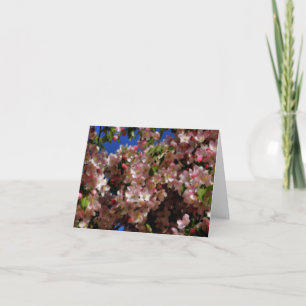 Cartão De Agradecimento Placa de Nota de Vazio Floral Rosa Primavera Bloss