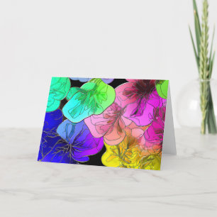 Cartão De Agradecimento Placa de Nota de Vidro com Abstrato Floral
