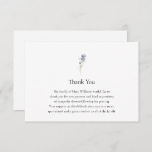 Cartão De Agradecimento Placa de Nota Funerária De Aquarela