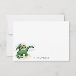 Cartão De Agradecimento Placa de Nota Personalizada para Crianças de Dinos