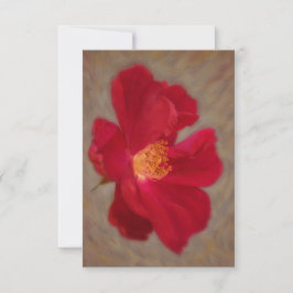 Cartão De Agradecimento Placa de Nota Plana de Arte Floral rosa vermelha