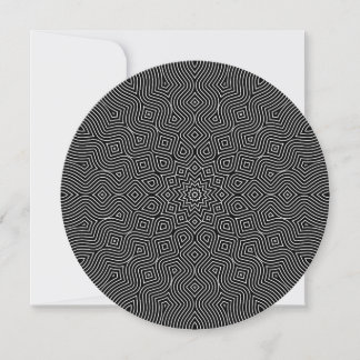 Cartão De Agradecimento Placa de Nota Redonda Infinita em Preto e Branco