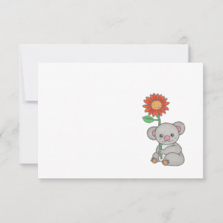 Cartão De Agradecimento Placa de Nota Simples Simples de Ocasião Koala