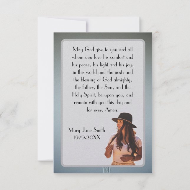 Cartão De Agradecimento Placa de oração plana (Verso)