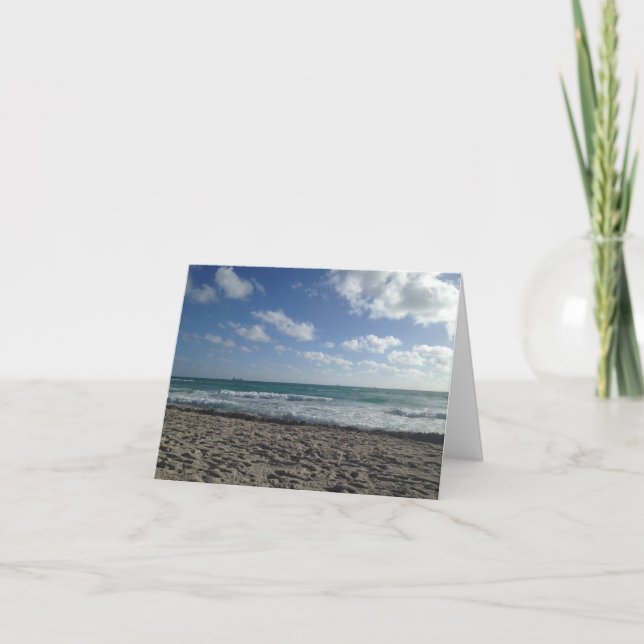 Cartão De Agradecimento Placa de praia do vazio Miami (Frente)