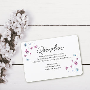 Cartão De Agradecimento Placa de Recepção de casamento de borboleta delica
