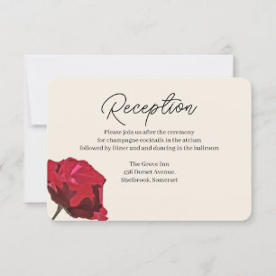 Cartão De Agradecimento Placa de Recepção de casamento Romântica da Rosa v
