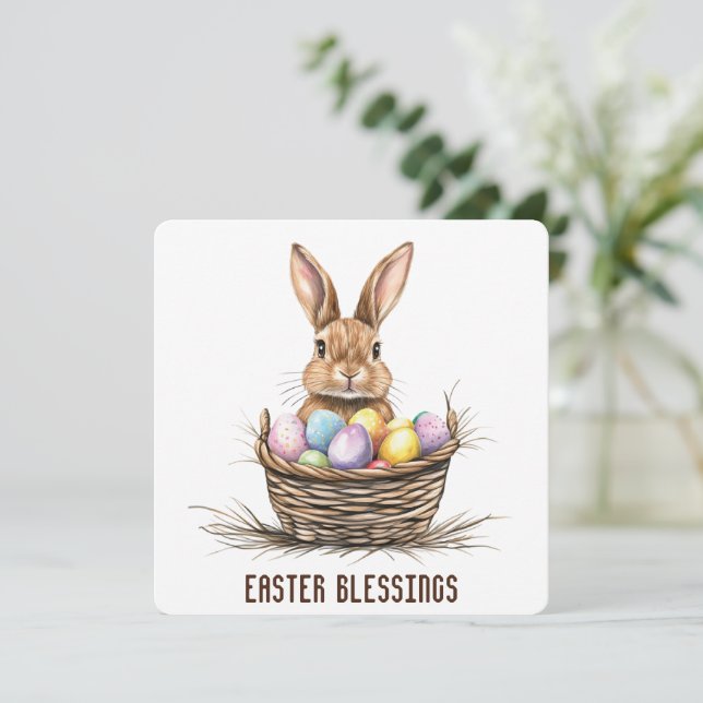 Cartão De Agradecimento Placa de Saudação de Bênçãos de páscoa (Em pé/Frente)